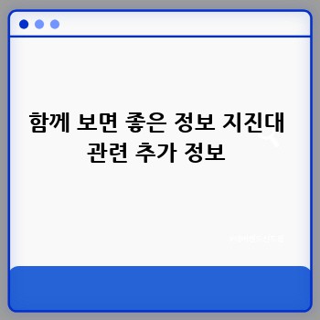 함께 보면 좋은 정보 지진대 관련 추가 정보