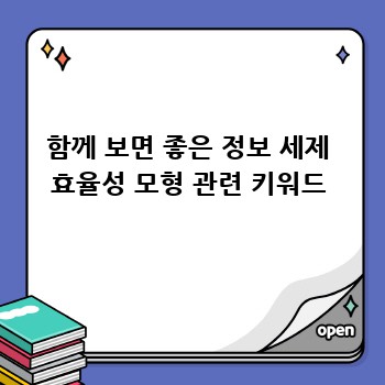 함께 보면 좋은 정보 세제 효율성 모형 관련 키워드