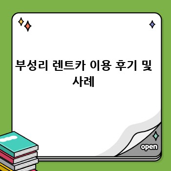 부성리 렌트카 이용 후기 및 사례