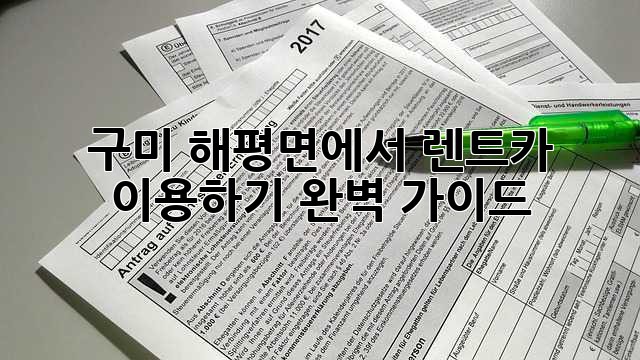 구미 해평면에서 렌트카 이용하기: 완벽 가이드